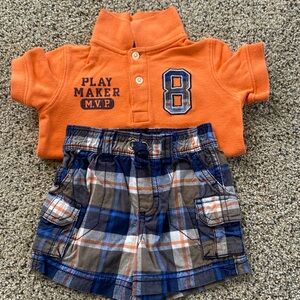 Carter’s 6 month Polo and plaid shorts outfit